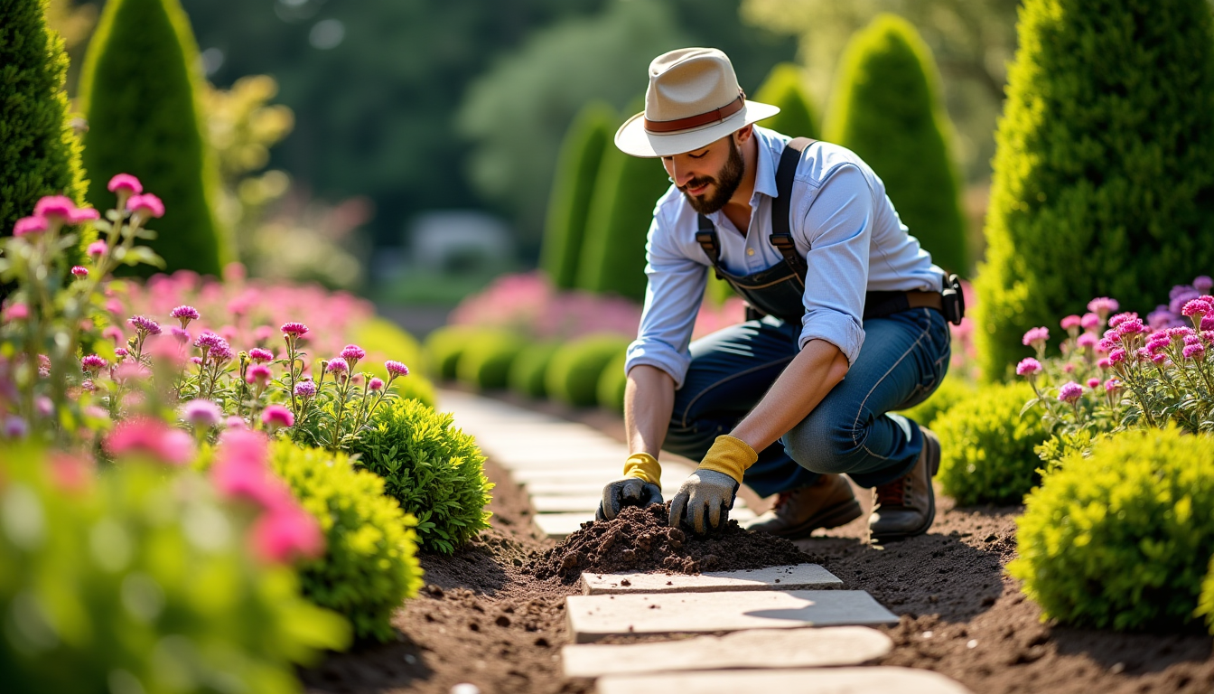 Illustration : t et en utilisant des matériaux de qualité, — gros plan sur l’importance de recourir à un jardinier paysagiste